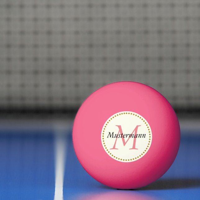 pink personalized with monogram ping pong ball (Net)