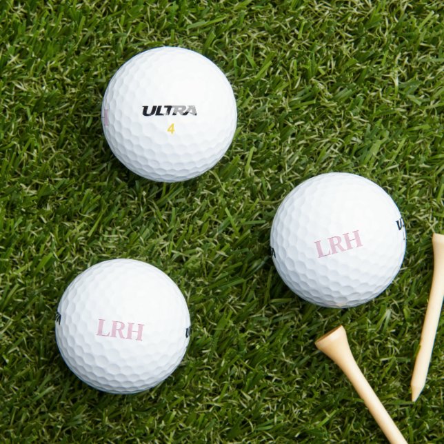 Pink Personalized Women’s Monogram Golf Balls (Insitu Grass)