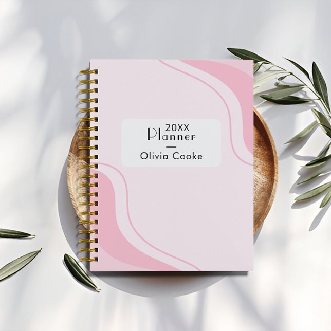 Pink Personalized Yearly Planner With Custom Name (Pink Personalized Yearly Planner With Custom Name)