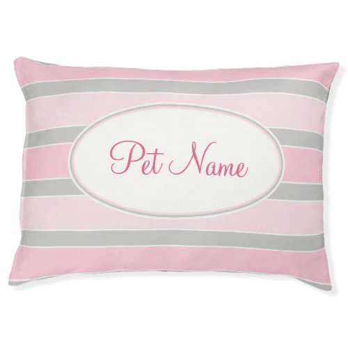 Pink pet bed Personalized dog bed stripes