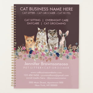 Pink Pet Cat Sitting Groomer Salon Service Planner