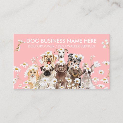Pink Pet Photographer Dog Portrait Studio Business Card