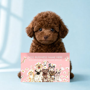 Pink Pet Photographer Dog Portrait Studio Business Card