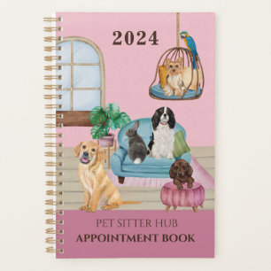 Pink Pet Sitter Business Office Appointment Diary Planner