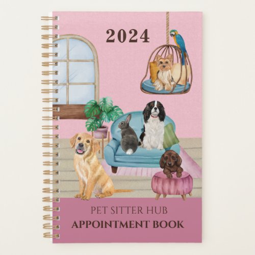 Pink Pet Sitter Business Office Appointment Diary  Planner