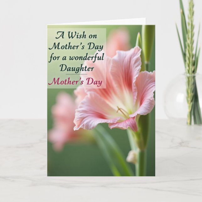 Pink Petal Daughter Mothers Day Card (Front)