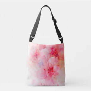 Pink Petal Elegance Watercolor Crossbody Bag