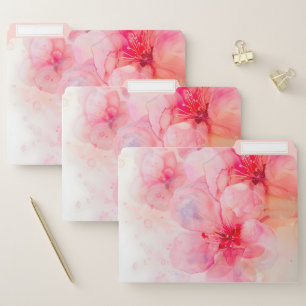 Pink Petal Elegance Watercolor File Folder
