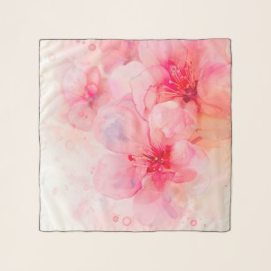 Pink Petal Elegance Watercolor Scarf