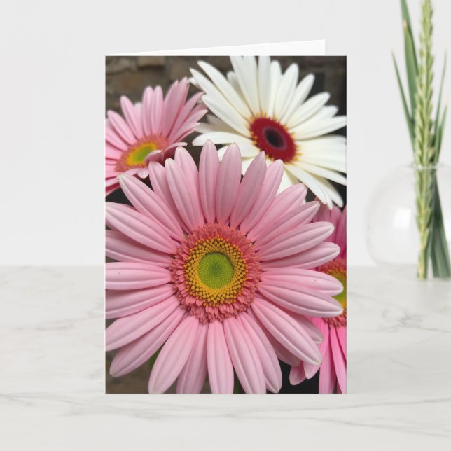 Pink Petal Floral Pattern Card (Front)