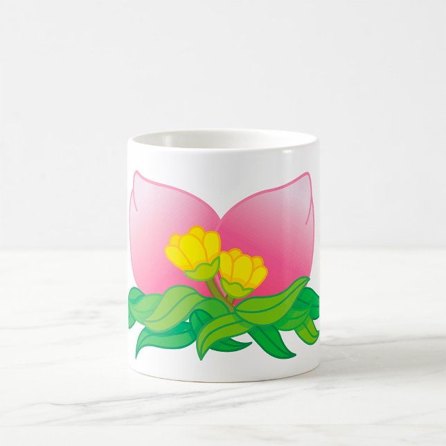 Pink Petal Flower with Yellow Blossoms Coffee Mug (Creator Uploaded)