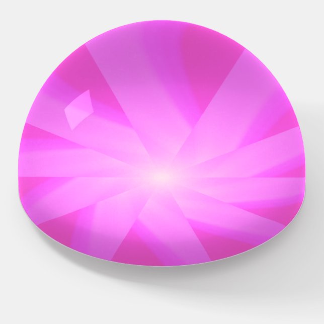 Pink Petal Folds, Abstract Floral Glas Paperweight (Angled)