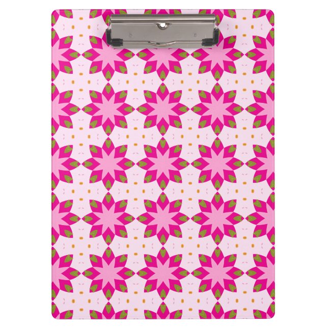 Pink Petal Mosaic pattern Clipboard (Front)