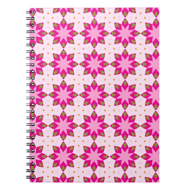 Pink Petal Mosaic pattern Notebook (Front)