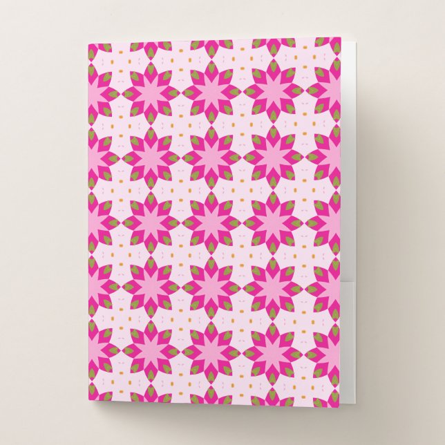 Pink Petal Mosaic pattern Pocket Folder (Front)