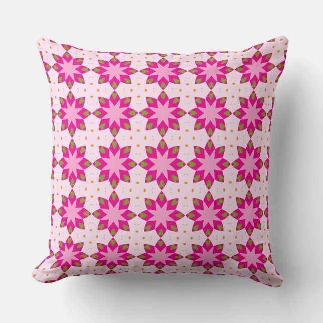 Pink Petal Mosaic pattern Throw Pillow (Front)