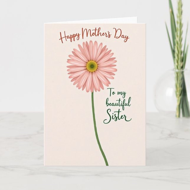 Pink Petal Mothers Sister Card (Front)
