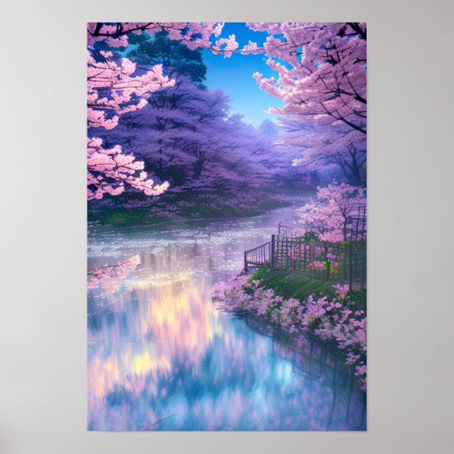 Pink Petal Paradise, Cherry Blossom Wonderland Poster (Front)