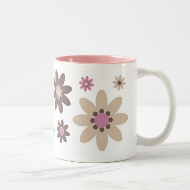 Pink Petal Two-Tone Coffee Mug (Right)