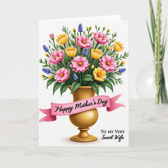 Pink Petaled Mothers Day Card (Front)