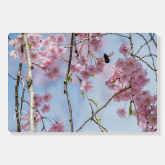 Pink petals and a busy bee Foam Boards