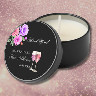 Pink Petals and Prosecco Bridal Shower Thank You Mini Candle Favors