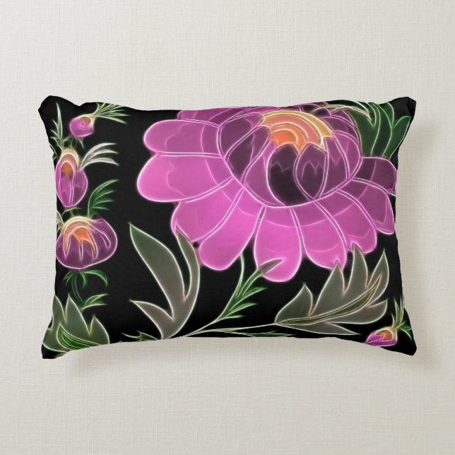 Pink Petals Art Deco Decorative Pillow (Front)
