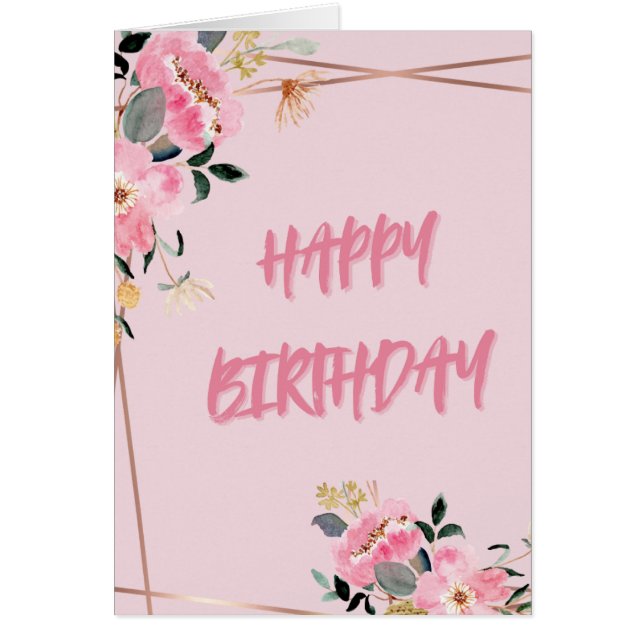 Pink Petals Birthday Cards (Front)