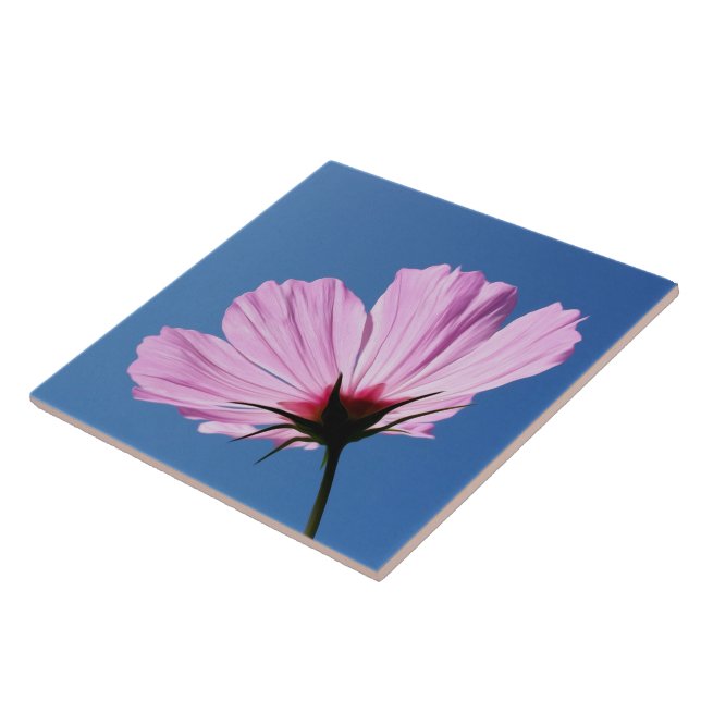 Pink petals ceramic tile (Side)