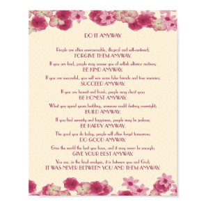 Pink Petals Do It Anyway Poster