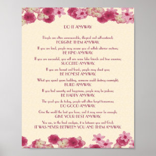 Pink Petals Do It Anyway Poster