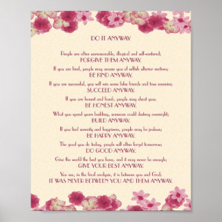 Pink Petals Do It Anyway Poster
