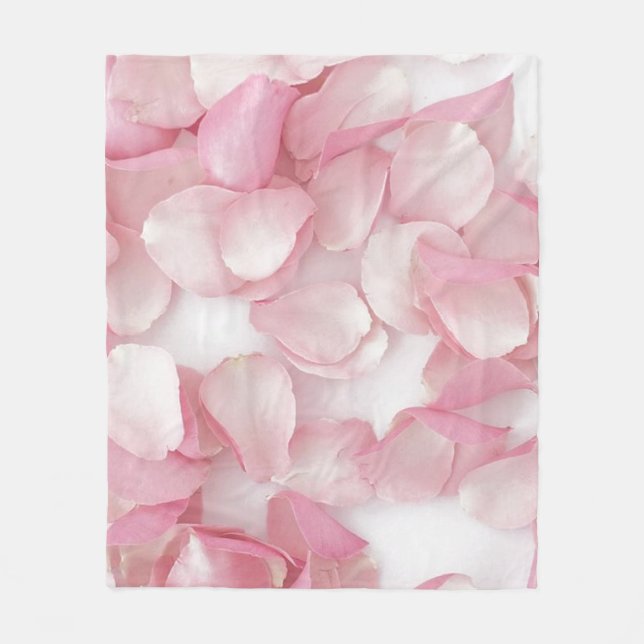 Pink Petals Fleece Blanket (Front)