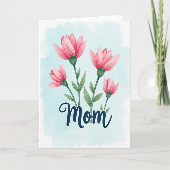 Pink Petals Mothers Day Card (Front)