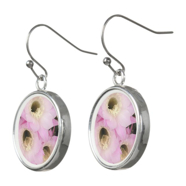 Pink petals of the desert  earrings (Angled)