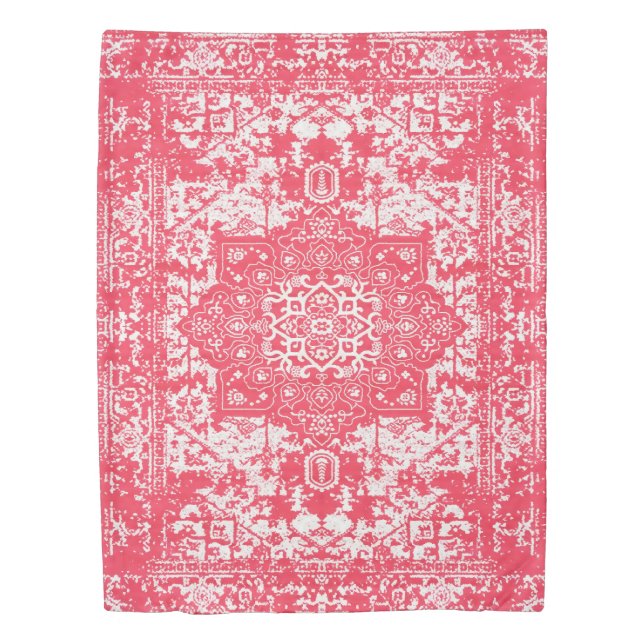 Pink Petals on Kilim Dreams Duvet Cover (Front)