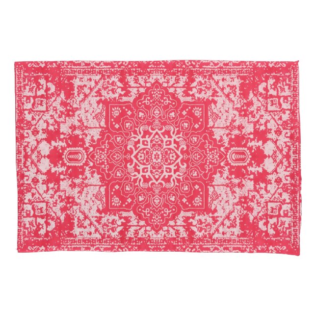 Pink Petals on Kilim Dreams Pillow Case (Front)