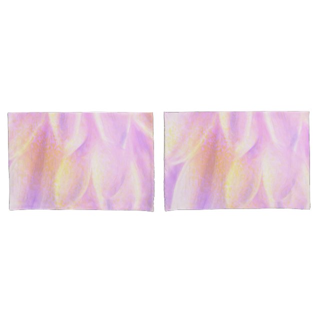 Pink Petals Pair of Standard Size Pillowcases (Front-Set)