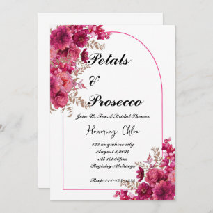 PINK Petals & Prosecco bridal shower  Invitation