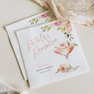 Pink Petals & Prosecco Bridal Shower Napkin