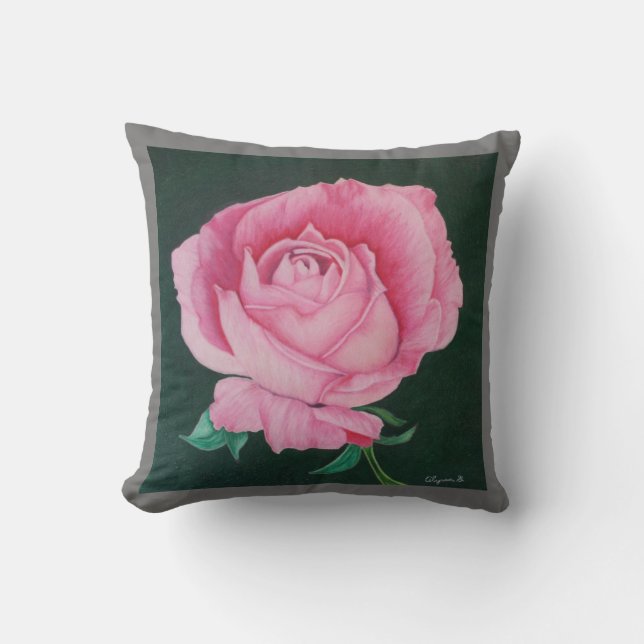 Pink Petals Throw Pillow (Front)
