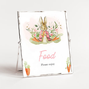 Pink Peter Rabbit Baby Shower Food Poster