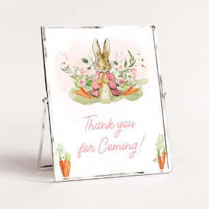 Pink Peter Rabbit Baby Shower Thank you for Coming Poster