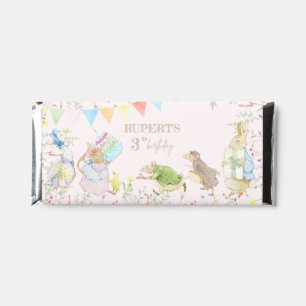 Pink Peter the Rabbit 1st Birthday Girl Hershey Bar Favors