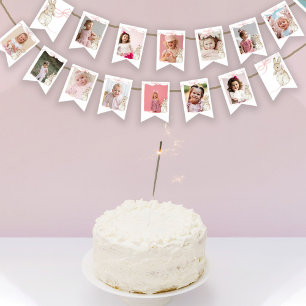 Pink Peter the Rabbit Beatrix 1st Birthday Photo Bunting Flags