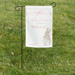 Pink Peter the Rabbit Beatrix Baby Shower Welcome Garden Flag