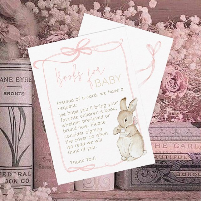Pink Peter the Rabbit Beatrix Girl Baby Shower Enclosure Card (Creator Uploaded)