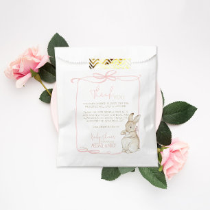 Pink Peter the Rabbit Beatrix Girl Baby Shower Favor Bag