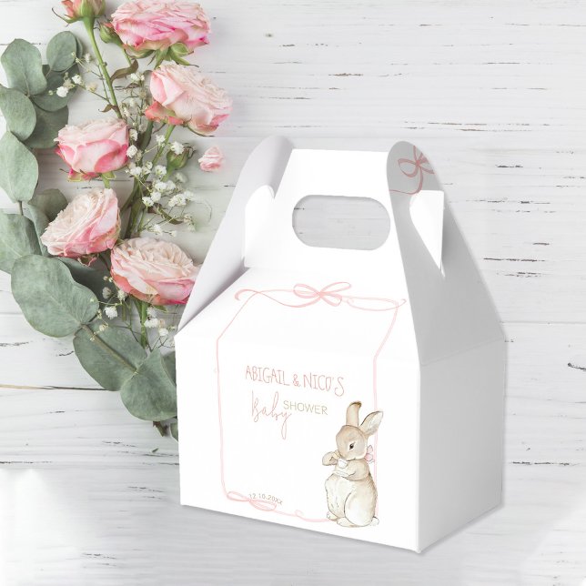Pink Peter the Rabbit Beatrix Girl Baby Shower Favor Boxes (Creator Uploaded)