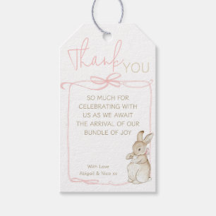 Pink Peter the Rabbit Beatrix Girl Baby Shower Gift Tags